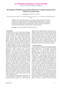 Development of fluidized spray plasma (FSP) device to deposit nanostructural catalysts on ceramic beads
