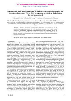 Spectroscopic study on evaporation of Ti feedstock intermittently supplied and formation of precursor TiO in TiO2 nanopowder synthesis in the induction thermal plasma torch