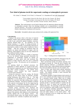 New kind of plasma torch for supersonic coatings at atmospheric pressure