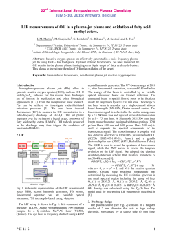 LIF measurements of OH in a plasma-jet plume and oxidation of fatty acid methyl esters.