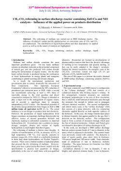 CH4-CO2 reforming in surface-discharge reactor containing ZnO-Cu and NiO catalysts. Influence of the applied power on products distribution