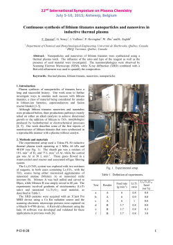 Continuous synthesis of lithium titanates nanoparticles and nanowires in inductive thermal plasma