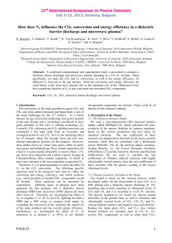 How does N2 influence the CO2 conversion and energy efficiency in a dielectric barrier discharge and microwave plasma?