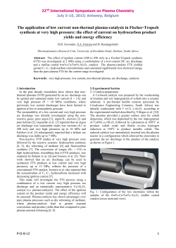 The application of low current non-thermal plasma-catalysis in Fischer-Tropsch synthesis at very high pressure: effect of current on hydrocarbon product yields and energy efficiency