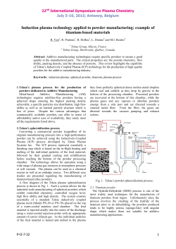 Induction plasma technology applied to powder manufacturing: example of titanium-based materials
