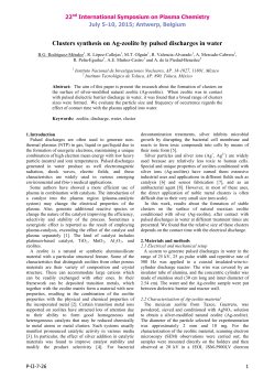 Clusters synthesis on Ag-zeolite by pulsed discharges in water