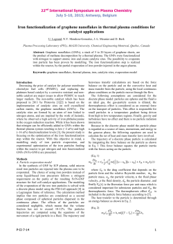 Iron functionalization of graphene nanoflakes in thermal plasma conditions for catalyst applications