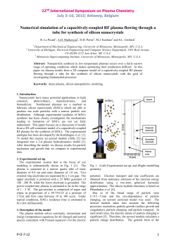 Numerical simulation of a capacitively-coupled RF plasma flowing through a tube for synthesis of silicon nanocrystals