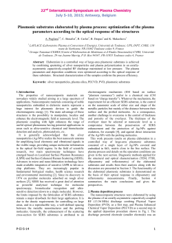 Plasmonic substrates elaborated by plasma process: optimization of the plasma parameters according to the optical response of the structures