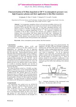 Characterization of Si films deposited at 220 ?C in atmospheric-pressure very high-frequency plasma and their application to thin film transistors