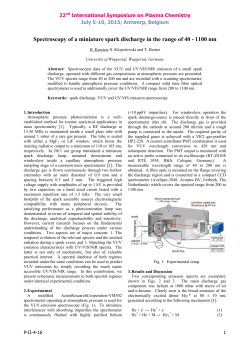 Spectroscopy of a miniature spark discharge in the range of 40 - 1100 nm