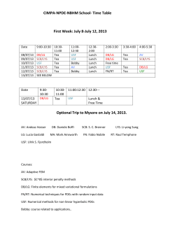 CIMPA Research School Schedule (July 8-19, 2013)