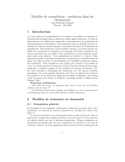 Comp&eacute;tition - pr&eacute;dation dans les ch&eacute;mostats