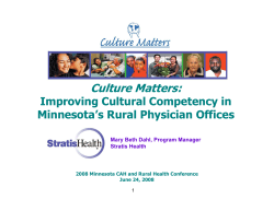 Culture Matters: Improving Cultural Competency in Minnesota's Rural Physician Offices