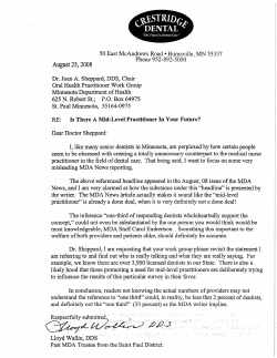 Input letter from Lloyd Wallin, DDS - 8/25/08 (PDF: 339KB/2 pages)