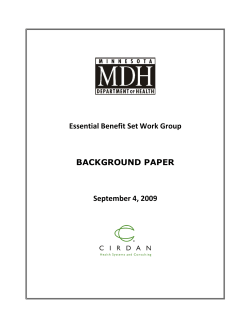 Essential Benefit Set Work Group background paper (PDF: 238KB/47 pages)