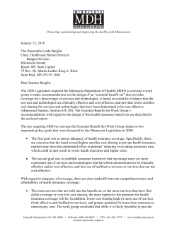 Essential Benefit Set Work Group: Recommendations Report and Cover Letter (PDF: 528KB/69 pages)