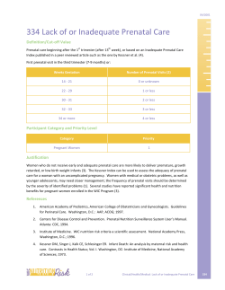 334 - Lack of Adequate Prenatal Care (PDF)