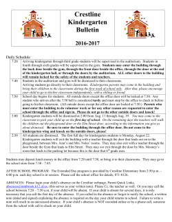 Kindergarten Information
