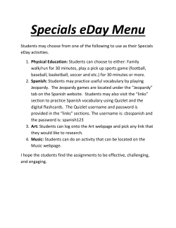 Specials Menu
