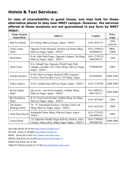 Places to stay near in MNIT