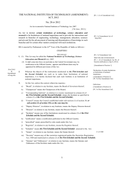 Comprehensive NIT Act 2012