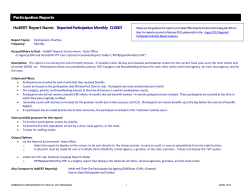 Pre-Defined Reports Guidance: Reported Participation Monthly CLD007