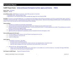 Pre-Defined Reports Guidance: Initial and Closeout Participation by Clinic, Agency and Grantee (FDI013)