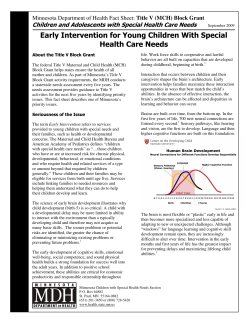 Early intervention for young children with special health care needs (PDF)