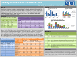 Poster in PDF Format of Ranking Methods for Pesticide Prioritization