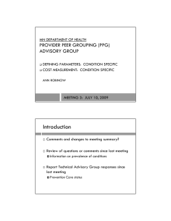 Ann Robinow - Defining Parameters/Cost Measurement: Condition Specific (PDF: 734KB/13 pages)