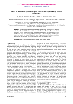 Effect of the radical species for gene transfection by discharge plasma irradiation