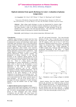 Optical emission from spark discharge in water: Evaluation of plasma temperature