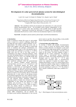 Development of a solar powered air plasma system for microbiological decontamination