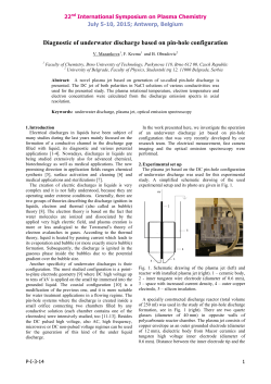 Diagnostic of underwater discharge based on pin-hole configuration