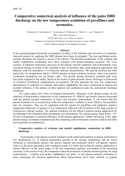 Comparative numerical analysis of influence of the pulse DBD discharge on the low temperature oxidation of paraffines and aromatics