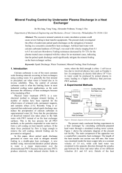 APPLICATION OF PULSED SPARK DISCHARGE FOR PRECIPITATION OF CALCIUM CARBONATE AND PREVENTION OF MINERAL FOULING IN HEAT EXCHANGERS