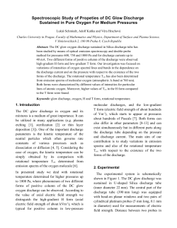 Spectroscopic study of propeties of DC glow discharge sustained in pure oxygen for medium pressures