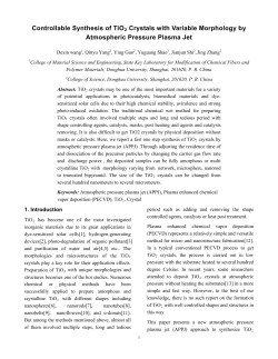 Controllable Synthesis of TiO2 Crystals with Variable Morphology by Atmospheric Pressure Plasma Jet