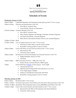 Januarian Spring 2016 Orientation Schedule