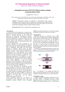 Atmospheric pressure PECVD of fluorocarbon coatings on polyurethane foams