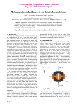 Methane gas phase to liquid conversion via dielectric barrier discharge