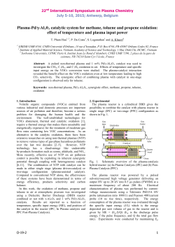 Plasma-Pd/Al203 catalytic system for methane, toluene and propene oxidation: effect of temperature and plasma input power