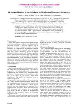 Surface modification of metals induced by high fluxes of low energy helium ions