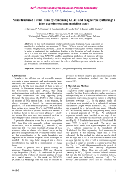 Nanostructured Ti thin films by combining GLAD and magnetron sputtering: a joint experimental and modeling study.