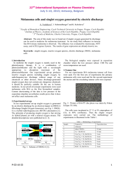 Melanoma cells and singlet oxygen generated by Electric discharge