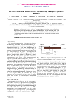 Ovarian cancer cells treatment using a transporting atmospheric pressure plasma jet