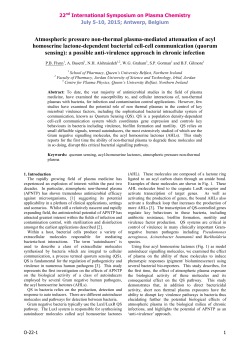 Atmospheric pressure non-thermal plasma-mediated attenuation of acyl homoserine lactone-dependent bacterial cell-cell communication (Quorum sensing): a possible anti-virulence approach in chronic infection