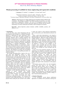 Plasma processing of scaffolds for tissue engineering and regenerative medicine