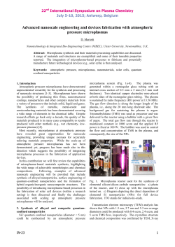 Advanced nanoscale engineering and devices fabrication with atmospheric pressure microplasmas